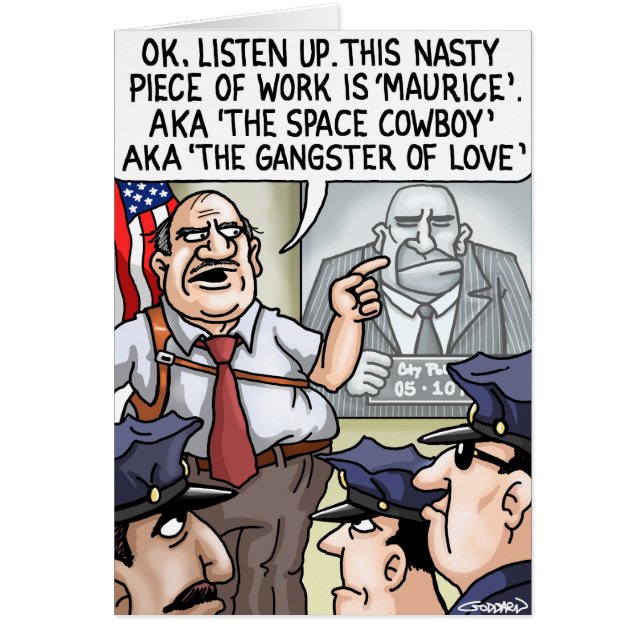 Cartão Cartoon Encantado por Clive Goddard (Frente)