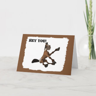 Cartão Cartoon Engraçado Cartoon Horse Birthday