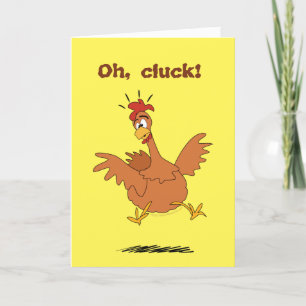 Cartão Cartoon Engraçado de Frango para Aniversário de Id