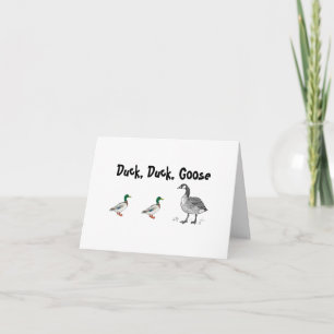 Cartão Cartoon Engraçado Duck Goose, Jogo das Crianças