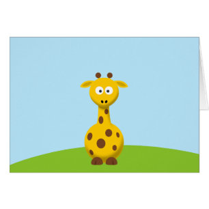 Cartão Cartoon Giraffe