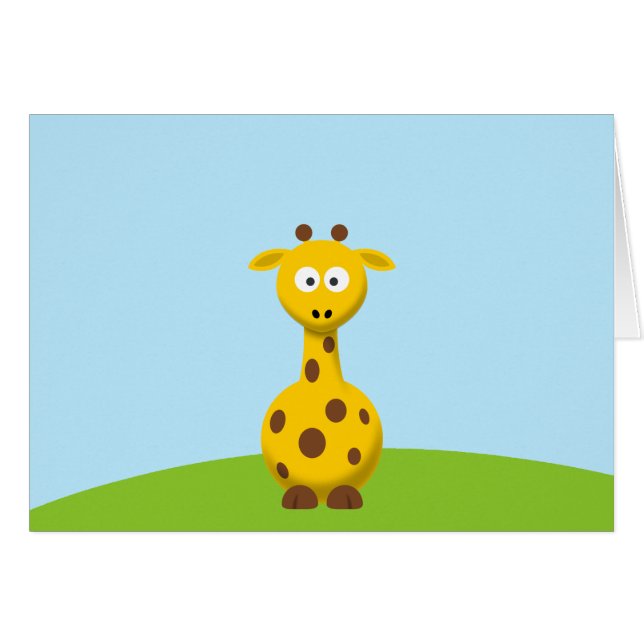 Cartão Cartoon Giraffe (Frente horizontal)