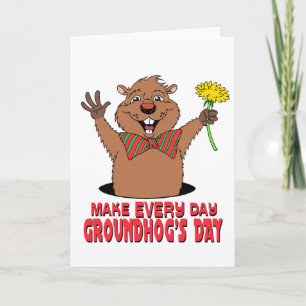 Cartão Cartoon Groundhog