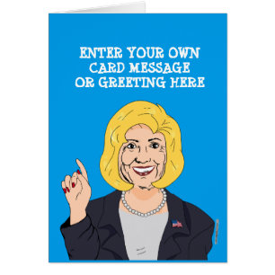 Cartão Cartoon Hillary Clinton Personalizado