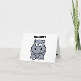 Cartão Cartoon Hippo Funny Kids Hippopotamus