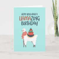 Cartoon Llama Bonito Pun Llampaçando Um Aniversári
