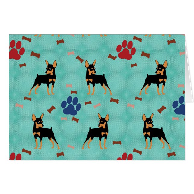 Cartão Cartoon Miniature Pinscher (Frente Horizontal)