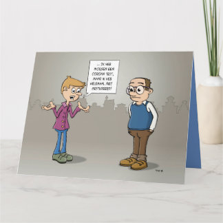 Cartão Cartoon; morgen heb ik een Corona test. 