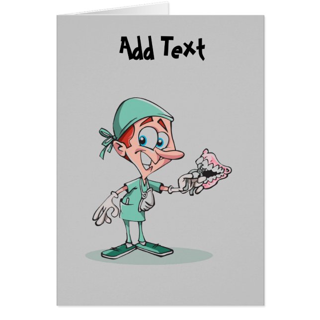 Cartão Cartoon odontista dentário engraçado personalizado (Frente)