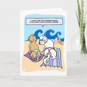 Cartão Cartoon of Dogs Wearing G-bangers Funny Card