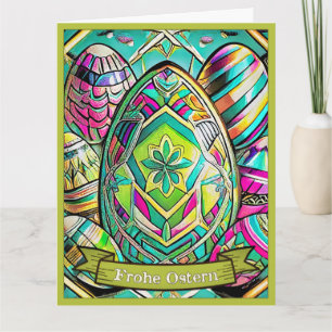 Cartão Cartoon Osteriterbiger mit Ostereier 13553