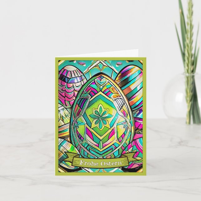 Cartão Cartoon Osteriterbiger mit Ostereier 13553 (Frente)