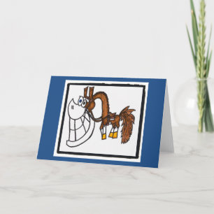 Cartão Cartoon paint quarter horse greeting card