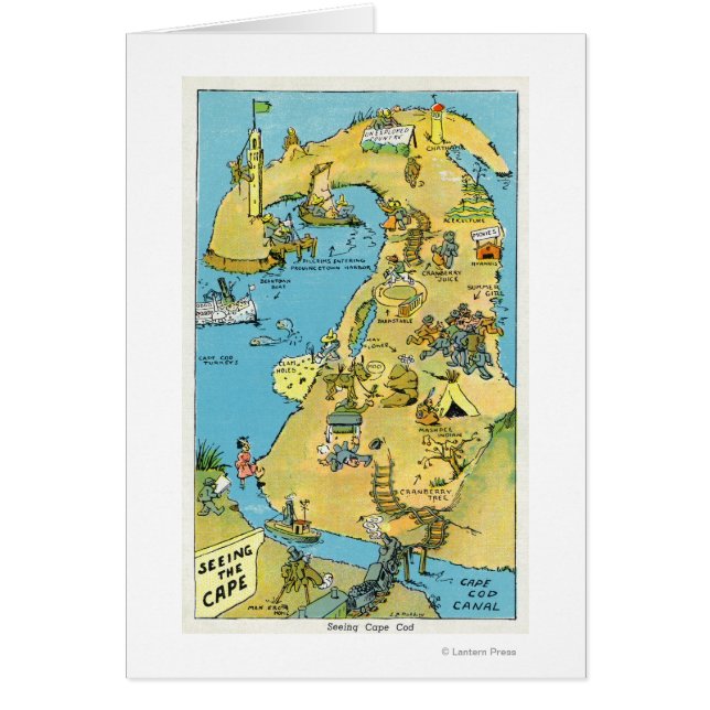 Cartão Cartoon points on Cape Cod (Frente)