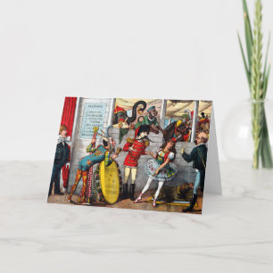 Cartão Cartoon Político Italiano De Artistas De Circo