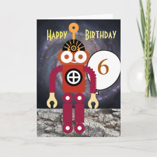 Cartão Cartoon Robot Editable Children's Birthday