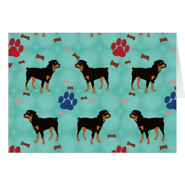 Cartão Cartoon Rottweiler (Frente Horizontal)