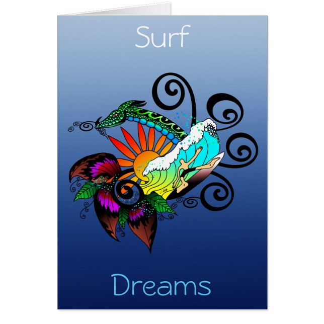 Cartão Cartoon Surfer Dude (Frente)