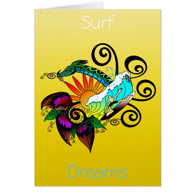 Cartão Cartoon Surfer Dude (Frente)