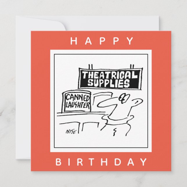 Cartão Cartoon Teatral De Risos Enlatados (Frente)