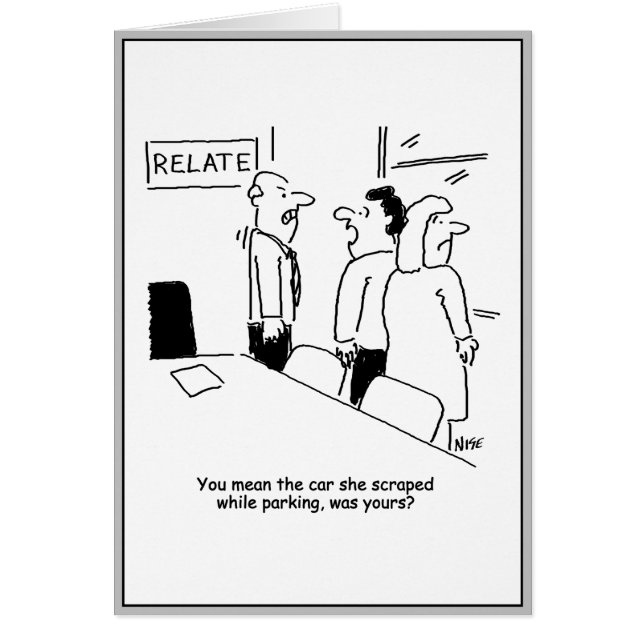 Cartão Cartoons de orientação para o casamento. Arrancou  (Frente)