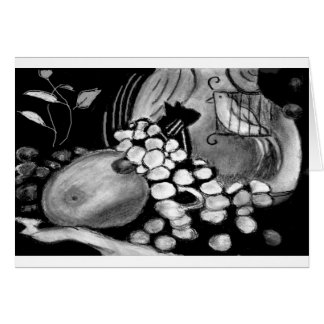 Cartão Carvão Gato e Pássaro