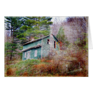 Cartão Casa abandonada e Arte Digital de Caminhão