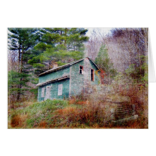 Cartão Casa abandonada e Arte Digital de Caminhão (Frente Horizontal)