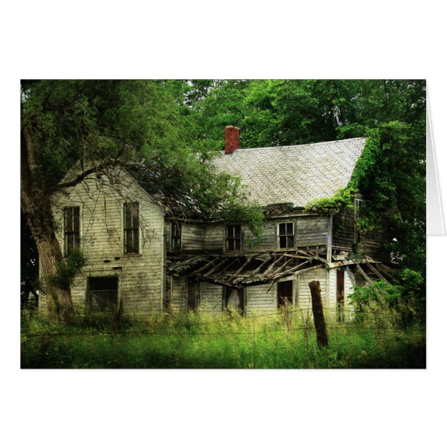 Cartão Casa Abandonada Rural Missouri (Frente Horizontal)