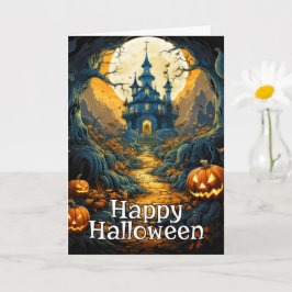 Cartão Casa Assombrada Spooky - Feliz Halloween