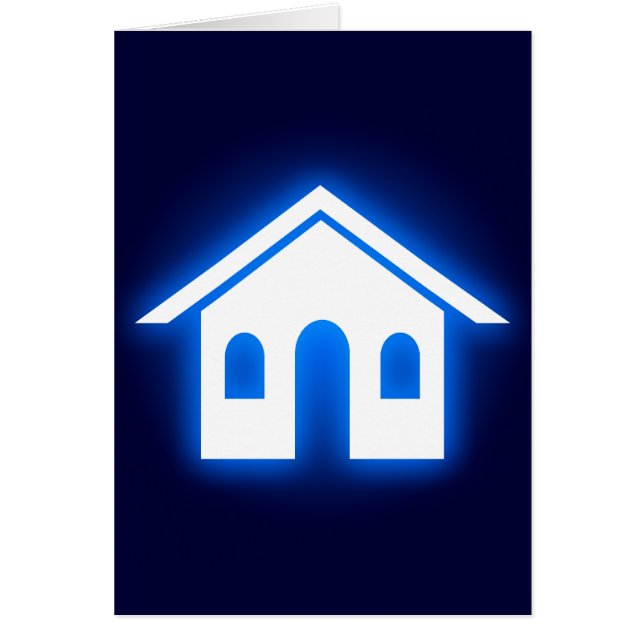 Cartão casa azul brilhante (Frente)