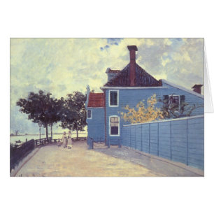 Cartão Casa Azul em Zaandam, por Claude Monet
