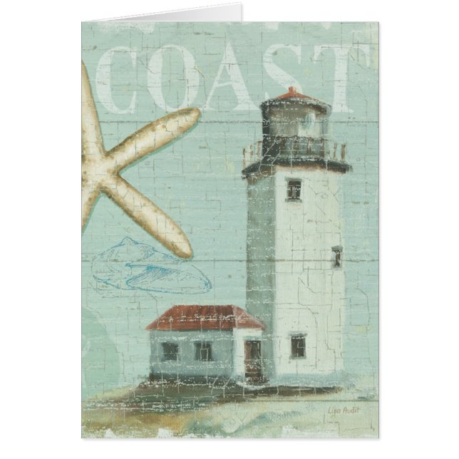 Cartão Casa branca na praia (Frente)
