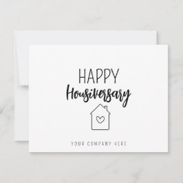 Cartão Casa Contorno do Coração Feliz Aniversário da Casa