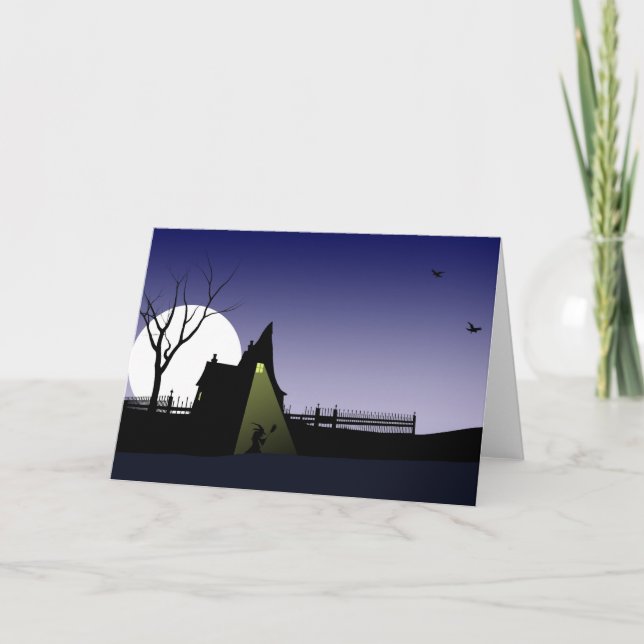 Cartão Casa da bruxa do Dia das Bruxas (Frente)