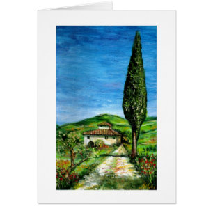 Cartão Casa da fazenda antiga na Toscana