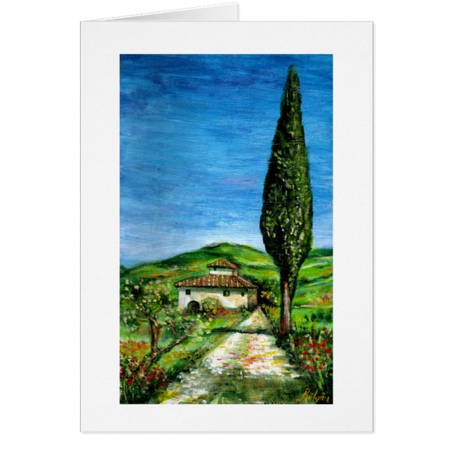 Cartão Casa da fazenda antiga na Toscana (Frente)