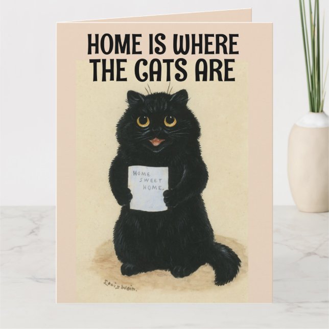 CARTÃO CASA DE ARTE DE GATO PRETO É ONDE OS GATOS ESTÃO C (Frente)