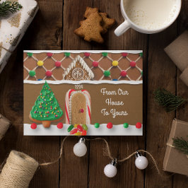 Cartão Casa de Biscoito de Gengibre De Nossa Casa Para a 