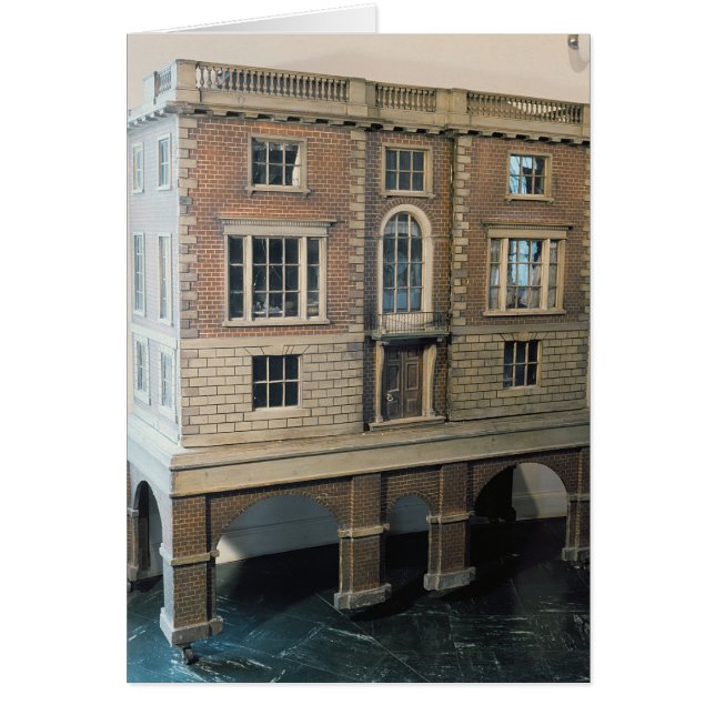 Cartão Casa de boneca balustrada inglesa com varanda (Frente)