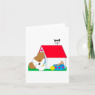 Cartão Casa de Cachorro Filhote Dormindo Pet Fofo