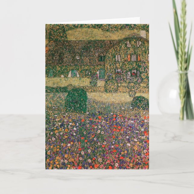 Cartão Casa de campo pelo Attersee, c.1914 (Frente)