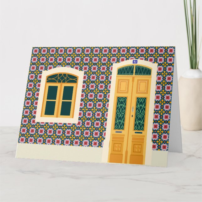 Cartão Casa de Lisboa com azulejos (Frente)