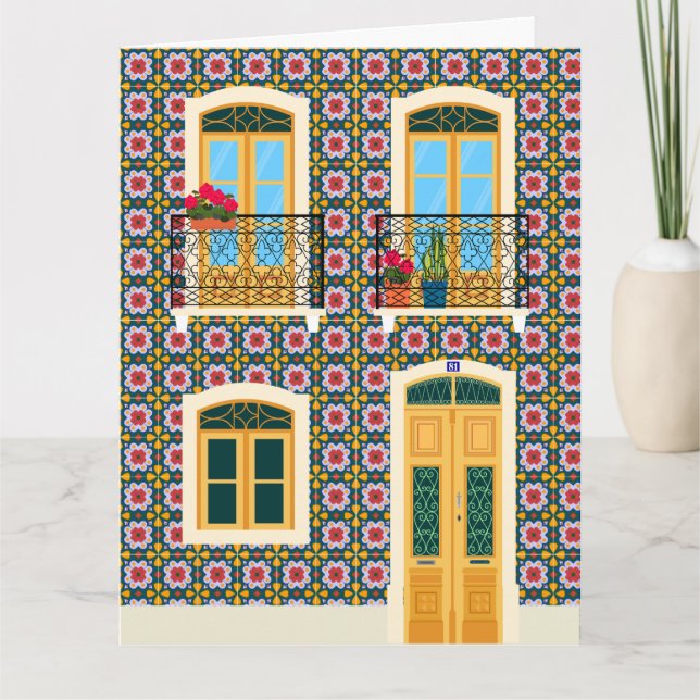 Cartão Casa de Lisboa com azulejos (Frente)