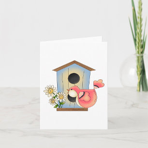 Cartão Casa de pássaros e pássaro