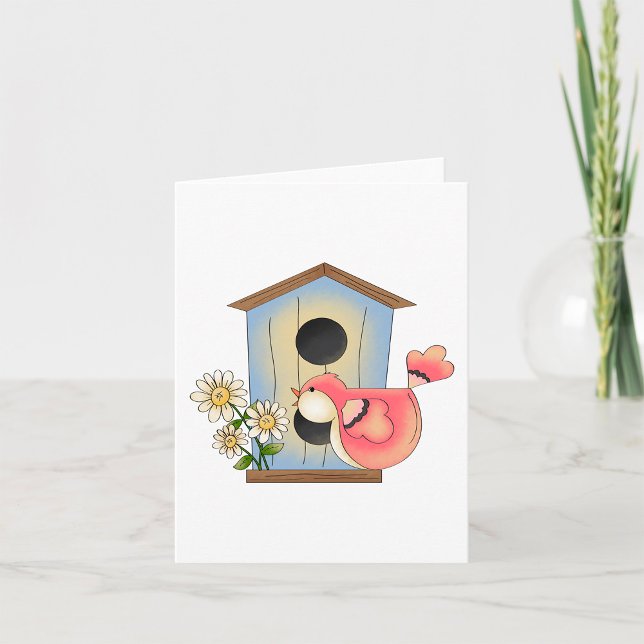 Cartão Casa de pássaros e pássaro (Criador carregado)