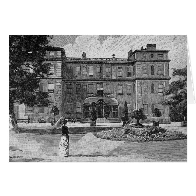 Cartão Casa Marlborough, do jardim, 1863 (Frente Horizontal)
