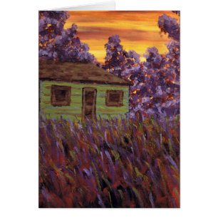 Cartão Casa na grama