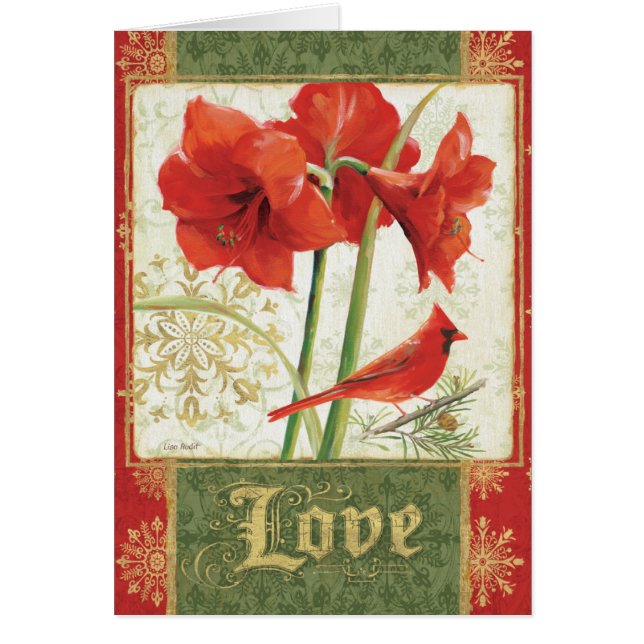 Cartão Casa para o amor do Amaryllis do Natal (Frente)