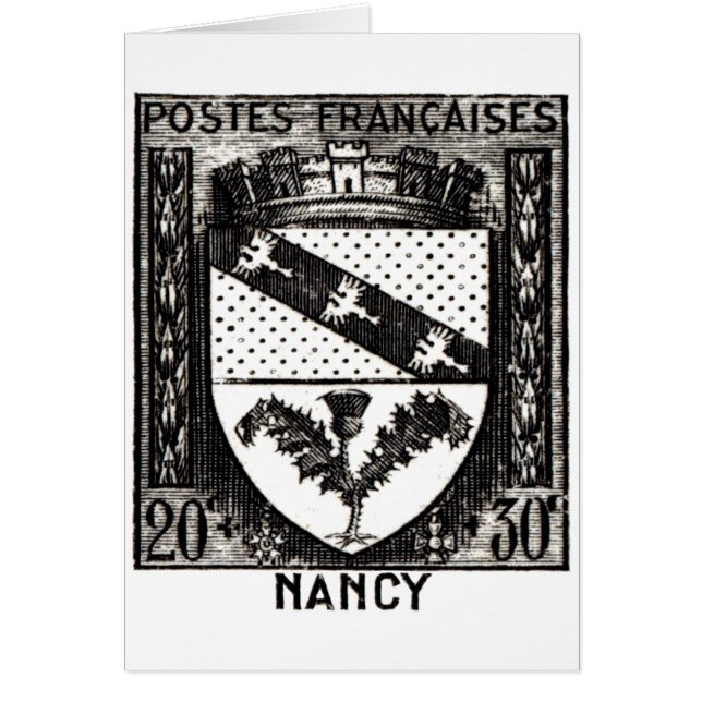 Cartão Casaco de Armas, Nancy França (Frente)